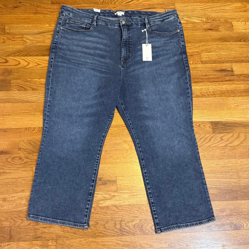 Good American Good Petite Straight Women’s 26 Narrow Cut Mid Rise Tailored Jeans